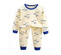 Generisch Pantalones de cintura alta para niños + lindo patrón de dibujos animados camiseta de manga larga casual conjunto de dos piezas, azul oscuro, 4-5 años