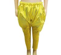 Generisch Pantalones de colores para niños, ideales para espectáculos de danza y espectáculos de teatro, dorado, 3-4 años