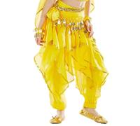 Generisch Pantalones de danza para - Pantalones harén ligeros con tejido en la cadera, ideales para ejercicios de danza del vientre, actuaciones, cómodos pantalones infantiles para divertirse en