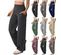 Generisch Pantalones de deporte largos para mujer, pantalones largos para el tiempo libre, de algodón, elásticos, elegantes pantalones de entrenamiento con goma elástica, pantalones para correr
