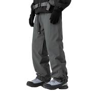 Generisch Pantalones de esquí acolchados de invierno para hombre Hard Charge Pantalones de plumón Cold 90 blanco plumón casual, gris, XXL