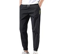 Generisch Pantalones de hombre Pantalones con traje de truco suelto encontrado Talla Plus Pies Pantalones de hombre de moda, Negro , L