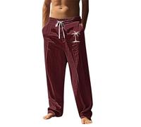 Generisch Pantalones de lino largos de verano para hombre, con cintura elástica, tallas grandes, ligeros, elásticos, de lino, para el tiempo libre, elásticos, modernos, de talla larga, pantalones de