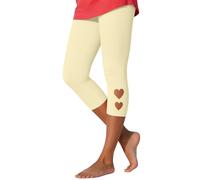 Generisch Pantalones de mujer de algodón 3/4, pantalones deportivos ligeros, elásticos, 7/8, tallas grandes, pantalones de yoga, longitud elegantes, leggins deportivos, cintura alta, pantalones