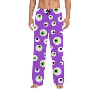 Generisch Pantalones de ocio para hombre, transpirables, con cordón, cómodos bolsillos largos, tela suave y cómoda para actividades al aire libre, morado, XL