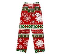 Generisch Pantalones de ocio suaves para mujer con forro polar cálido para invierno, ropa cómoda para el día a día con goma elástica, prácticos bolsillos, ideales para interiores y exteriores, rojo, S