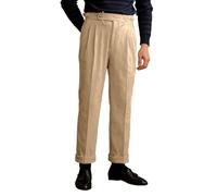 Generisch Pantalones de pana casuales de estilo italiano 2026 con corte recto y cintura alta para creadores de tendencias modernas, beige, 31