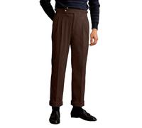 Generisch Pantalones de pana casuales de estilo italiano 2026 con corte recto y cintura alta para creadores de tendencias modernas, café, 33