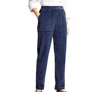 Generisch Pantalones de pana para mujer, pierna ancha, holgados, pantalones de joggy, pantalones informales, pantalones largos, pantalones de ocio, elásticos, cintura alta, pantalones deportivos