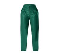 Generisch Pantalones de piel sintética para mujer, pantalones de piel sintética, pantalones informales de un solo color, pantalones de tela con bolsillos, temperamento, ropa de calle, pantalones de