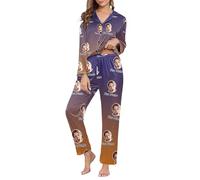 Generisch Pantalones de pijama para hombre L Conjunto de pantalones divertidos para hombres y mujeres parejas a juego unisex nombre personalizado albornoz hombre sin mangas, marrón, M