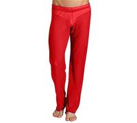 Generisch Pantalones de pijama para hombre, transparentes, mallas transpirables, aspecto mojado, mallas de malla, ropa interior, pantalones largos, transpirables, pantalones de pijama, pantalones de