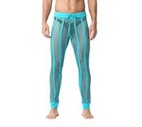 Generisch Pantalones de pijama para hombre, transparentes, respetuosos con la piel, transparentes, transpirables, aspecto mojado, malla, ropa interior, lencería, verde, XL