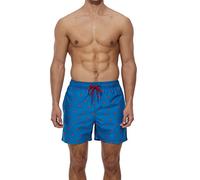 Generisch Pantalones de playa para hombre, pantalones cortos de playa con estampado informal para vacaciones en el mar, pantalones de natación transpirables sueltos con cordones, azul, XXL