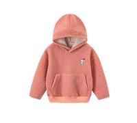 Generisch Pantalones de portero para niños y niñas, forro polar, sudaderas con capucha, informal, holgado, abrigo con bolsillos, camuflaje, bebé, naranja, 11-14 años
