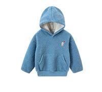 Generisch Pantalones de portero para niños y niñas, forro polar, sudaderas con capucha, informal, holgado, abrigo con bolsillos, camuflaje, bebé, azul, 5-6 años