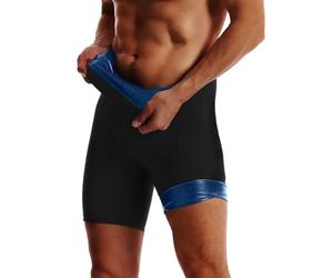 Generisch Pantalones de sauna para hombre, leggings térmicos, capris, adelgazantes, para atrapar el calor, traje de malla humanizado, cintura alta, sauna adelgazante, ropa interior, O azul., 3XL