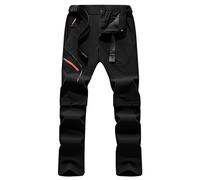 Generisch Pantalones de senderismo para hombre con cremallera, transpirables, suaves, funcionales al aire libre, pantalones de senderismo desmontables, secado rápido (incluye cinturón), Negro , 5XL