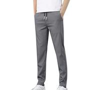 Generisch Pantalones de tela para hombre, color negro, elásticos, pantalones de senderismo para hombre, talla 4XL, pantalones de ocio, de secado rápido, transpirables, pantalones de golf, cómodos