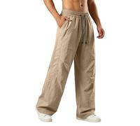 Generisch Pantalones de trabajo informales con corte recto para hombre, versátiles, con bolsillos, cómodos compañeros de uso diario para actividades al aire libre, café, 4XL