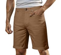 Generisch Pantalones de trabajo para hombre con varios bolsillos, cómodos pantalones cortos de trabajo de verano para actividades al aire libre y tiempo libre, caqui, 38
