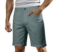 Generisch Pantalones de trabajo para hombre con varios bolsillos, cómodos pantalones cortos de trabajo de verano para actividades al aire libre y tiempo libre, Verde oscuro., 34