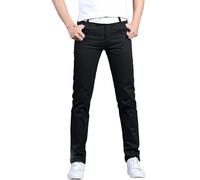 Generisch Pantalones de traje para hombre, ajustados, pantalones de golf, cómodos, para bodas, para el día a día, de negocios, para el tiempo libre, pantalones rectos de un solo color, elegantes