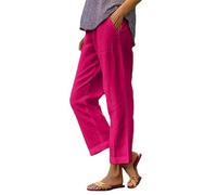 Generisch Pantalones de verano anchos y ligeros con cintura elástica, transpirables, cómodos, holgados, para mujer, para el día a día, oficina, vacaciones, Rd3, L