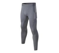 Generisch Pantalones deportivos de compresión para hombre, cómodos, pantalones largos de deporte, transpirables, funcionales, calzoncillos de fitness, O Gris Claro, M