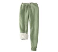 Generisch Pantalones gruesos de terciopelo con cordón de invierno 2025 tabla de tallas para hombre, verde, XXL