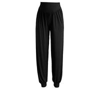 Generisch Pantalones harén bombachos mujer verano modal pantalones de jogging suaves yoga pilates pantalones cómodos pantalones de verano largos elásticos pantalones de ocio pantalones de tela de