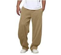 Generisch Pantalones harén para hombre, holgados, hippie, informales, pantalones de yoga con bolsillos, tallas grandes, pantalones de chándal de un solo color, pantalones japoneses para el tiempo