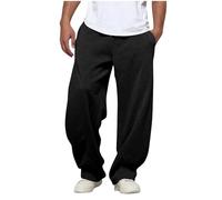 Generisch Pantalones harén para hombre, holgados, hippie, informales, pantalones de yoga con bolsillos, tallas grandes, pantalones de chándal de un solo color, pantalones japoneses para el tiempo