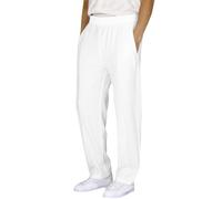 Generisch Pantalones largos de color liso para niños, pantalones largos con cintura elástica cómoda para el día a día, para jugar y para la escuela, Blanco, 7-8 años