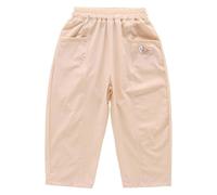 Generisch Pantalones ligeros de playa para - Ropa transpirable para exteriores con ajuste elástico ligero ideal para el día a día, tiempo libre, día a la escuela, beige, 5-6 años