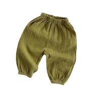 Generisch Pantalones Niñas Niños Niños Niños Niñas Elastico Pantalones Casual Verano Vacaciones Pantalones Sólidos, Verde militar., 2-3 años