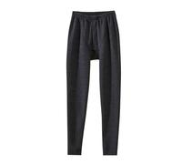 Generisch Pantalones térmicos de invierno para hombre, pantalones largos de algodón, como ropa interior cálida para días fríos, Negro , L