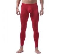 Generisch Pantalones térmicos largos de seda de hielo para hombre, con cintura para días fríos, transpirables, elásticos, rojo, XL