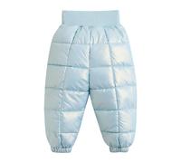 Generisch Pantalones térmicos para niña con seda de plumón, aislamiento de invierno para niños pequeños, forro grueso, ropa interior térmica cálida, suave, cómodo, pantalones térmicos de invierno