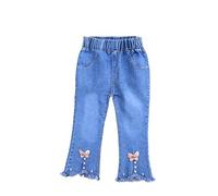 Generisch - Pantalones vaqueros acampanados para adolescentes, corte de bota elástico de moda, cómodo atuendo diario en estilo informal para la escuela al aire libre, Blau2, 7-8 años