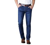 Generisch Pantalones vaqueros de forro polar para hombre, pantalones vaqueros gruesos, estilo coreano, pantalones vaqueros ajustados, talla grande, pantalones de trabajo, rectos, térmicos, forrados
