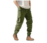 Generisch Pantalones vaqueros de primavera para hombre, pantalones de trabajo de alta calle, informales, retro, pantalones negros para hombre, verde, 3XL