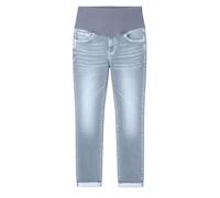 Generisch Pantalones vaqueros largos elásticos para embarazo, cómodos, para primavera, verano, maternidad, vaqueros, sueltos con bolsillos, pantalones elásticos para el tiempo libre y el día a día