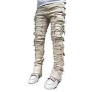 Generisch Pantalones vaqueros para hombre, de pierna recta, corte de calle, chaqueta de esquí, b, S