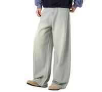 Generisch Pantalones vaqueros para hombre retro Wash Y2K, pantalones vaqueros de pierna ancha, pantalones vaqueros de pierna ancha, pantalones vaqueros de corte holgado, pantalones vaqueros de corte