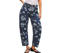 Generisch Pantalones vaqueros para mujer, estilo vintage, holgado, estilo boyfriend, cintura media, patrón de corazón, pantalones de mezclilla, estilo retro, para adolescentes, Y2K, día de San