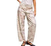 Generisch Pantalones vaqueros para mujer, estilo vintage, holgado, estilo boyfriend, cintura media, patrón de corazón, pantalones de mezclilla, estilo retro, para adolescentes, Y2K, día de San
