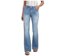 Generisch Pantalones vaqueros sueltos para mujer con ajuste recto para un estilo informal cómodo y elegante para el día a día, marine, S