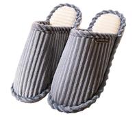 Generisch Pantuflas cerradas de pana para mujer para días acogedores y cálidos de invierno - cómodas zapatillas de estar por dentro con material suave, ideales para relajarse en casa, gris, 42 EU