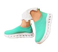 Generisch Pantuflas cómodas y ligeras que se deslizan: zapatillas de correr transpirables, cómodas y ligeras para el día a día, verde, 40 EU